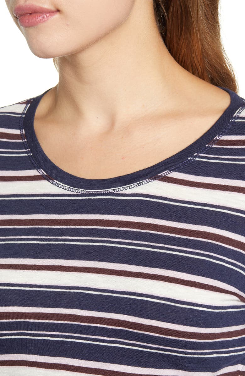 Caslon<sup>®</sup> Long Sleeve Crewneck T-Shirt, Alternate, color, Navy P- Pink W Alder Stripe