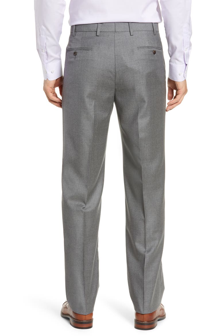 Todd Relaxed Fit Flat Front Solid Wool Dress Pants, Alternate, color, LT/PASGRY8