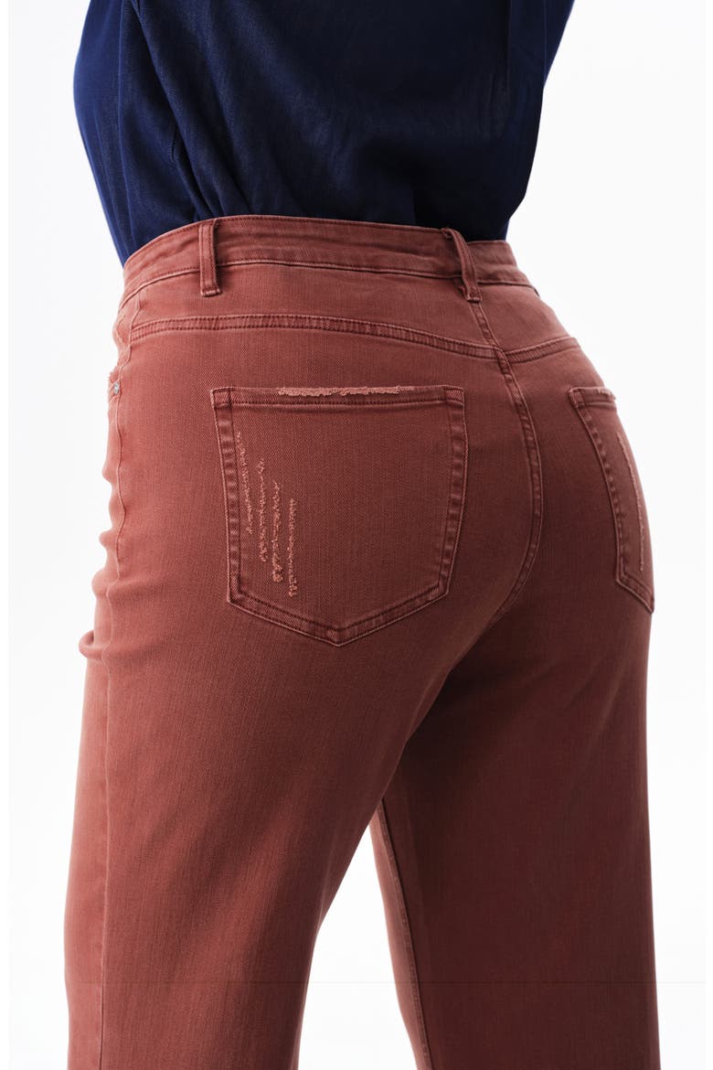 High Waist Frayed Hem Crop Wide Leg Jeans, Alternate, color, CAPPUCCINO