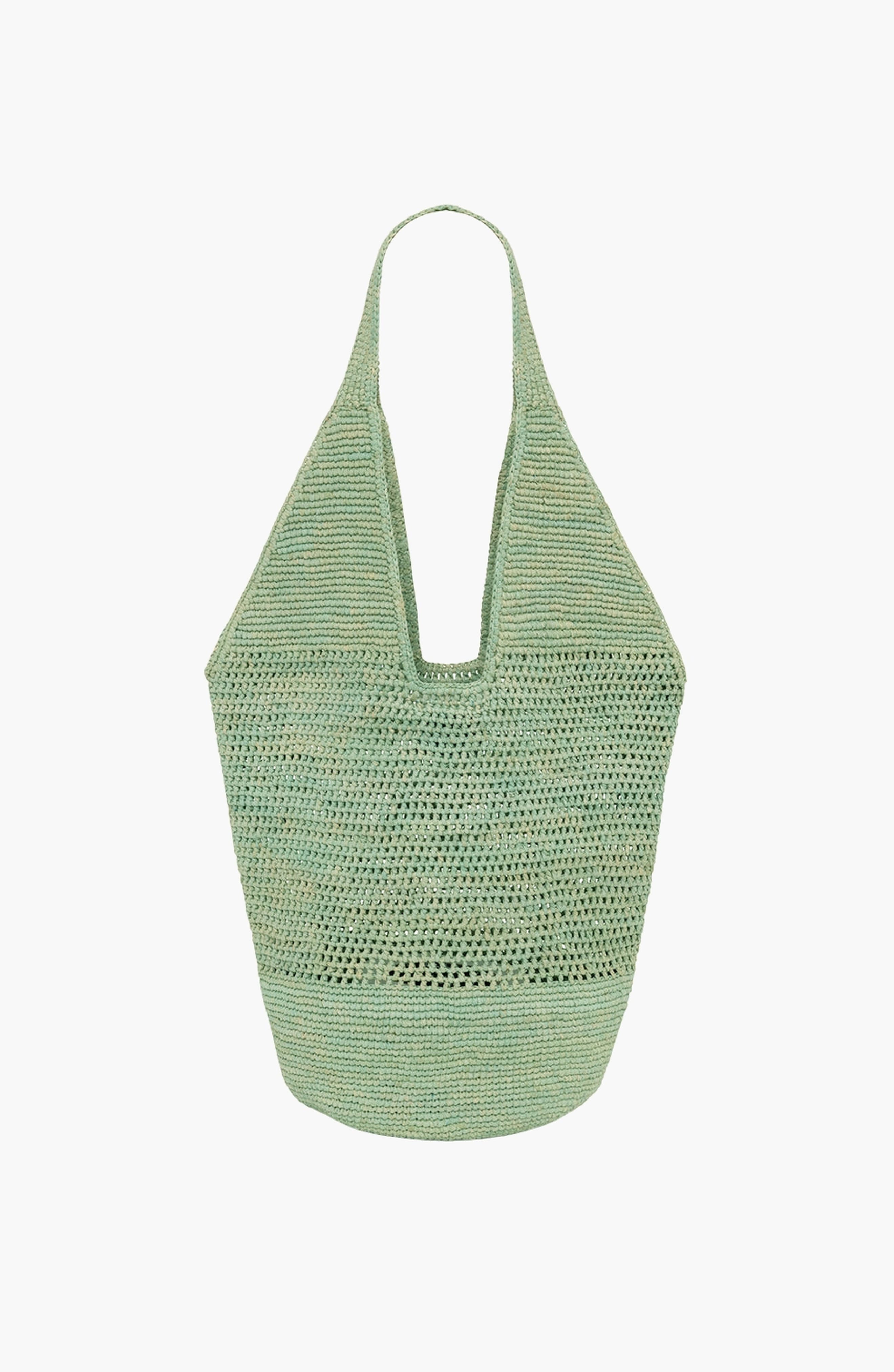 Leah Logo Hobo Raffia, Alternate, color, Sea Foam Green