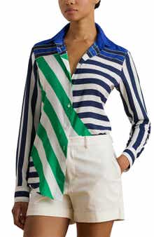 Stripe Button-Up Blouse