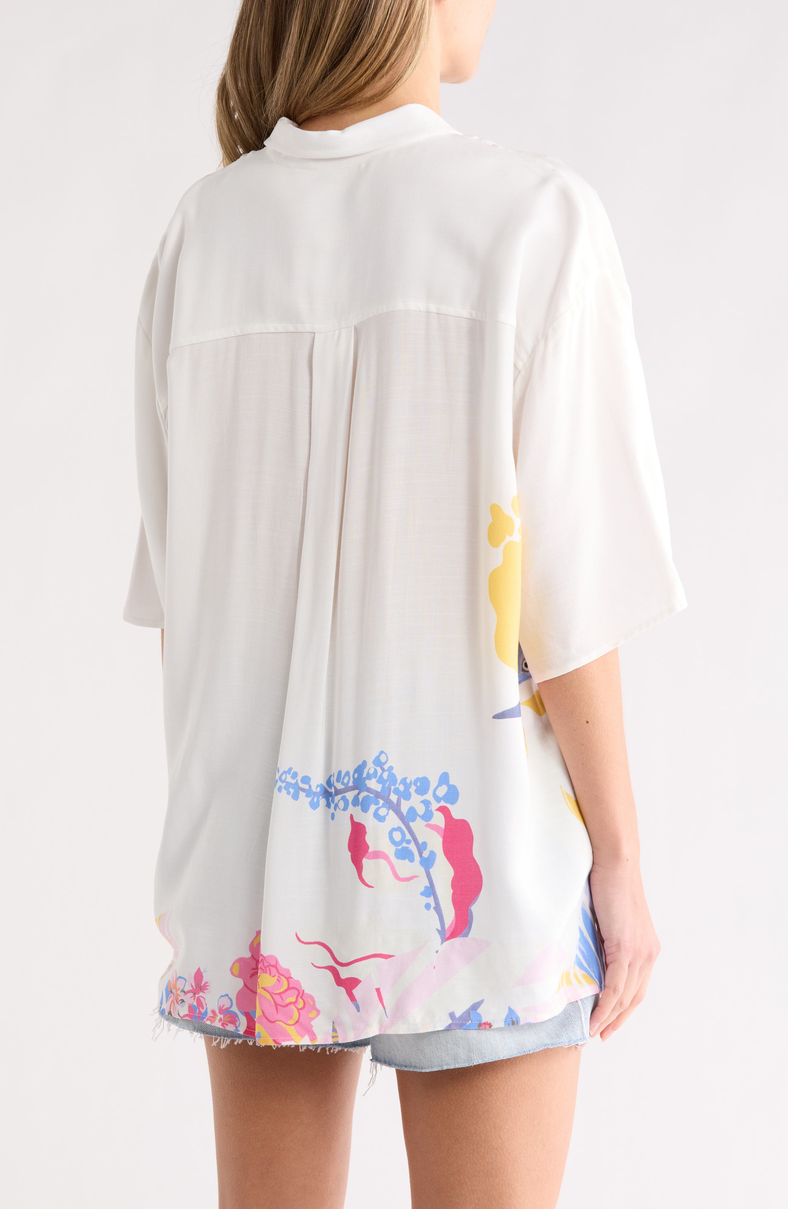 Kell Short Sleeve Cover-Up Button-Up Shirt - image 2