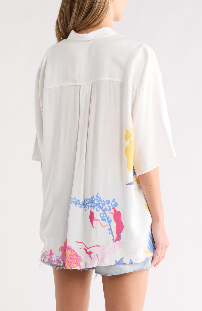 Maaji Kell Short Sleeve Cover-Up Button-Up Shirt, Alternate, color, White