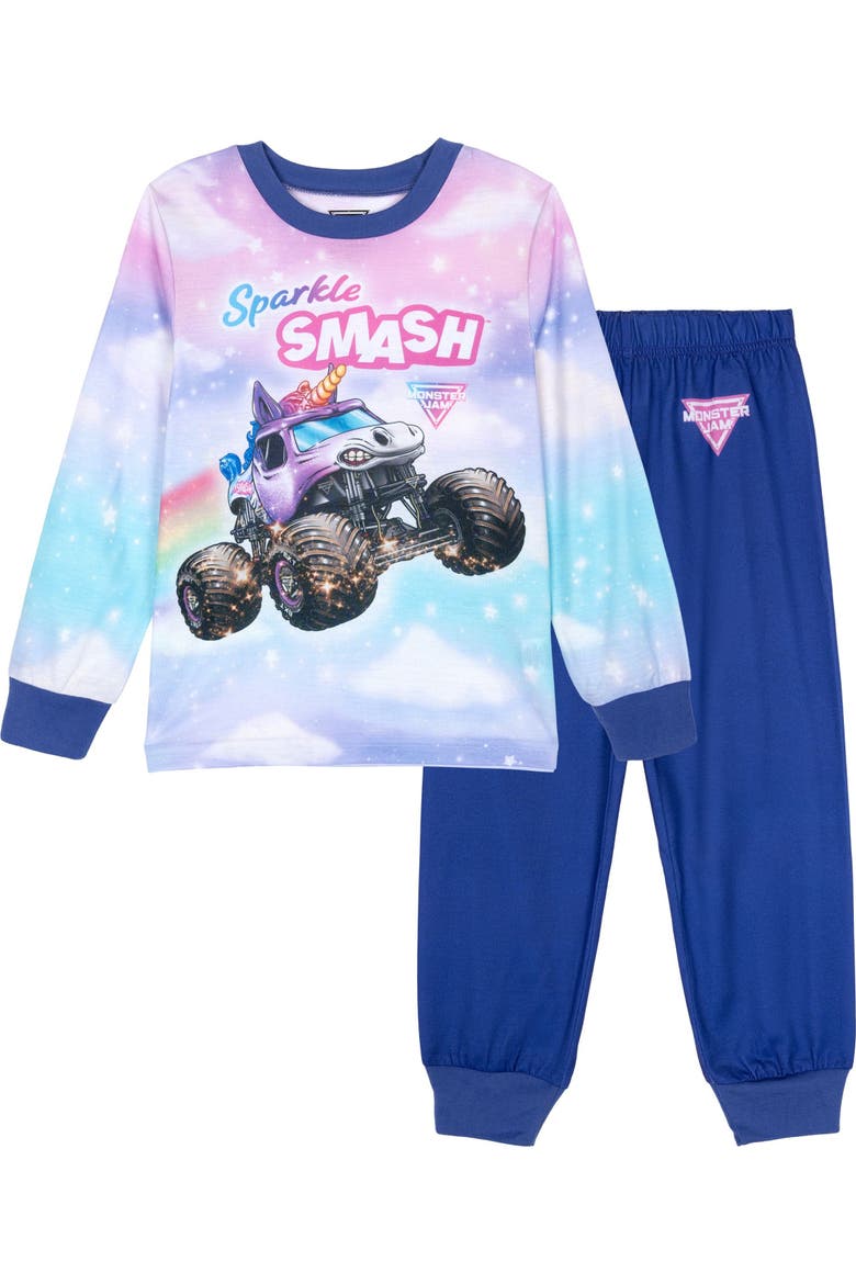 Sparkle Smash 2-Piece Pajama Shirt and Pants Set, Main, color, Sparkle Smash Purple