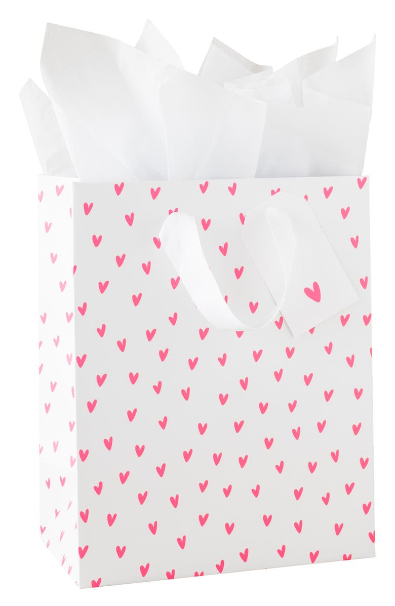 Sugar Paper Neon Heart Gift Bag Set, Main, color, Neon Heart