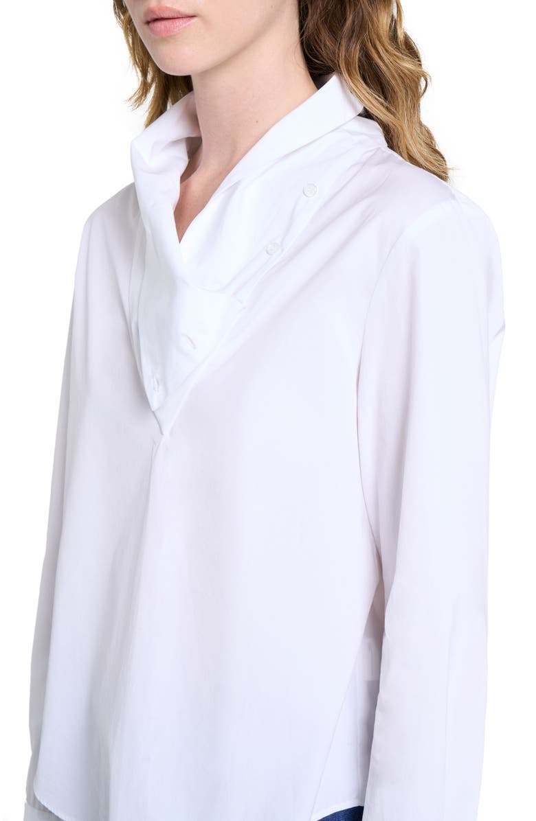 TWP My Maria Drape Neck Pullover Shirt, Alternate, color, White