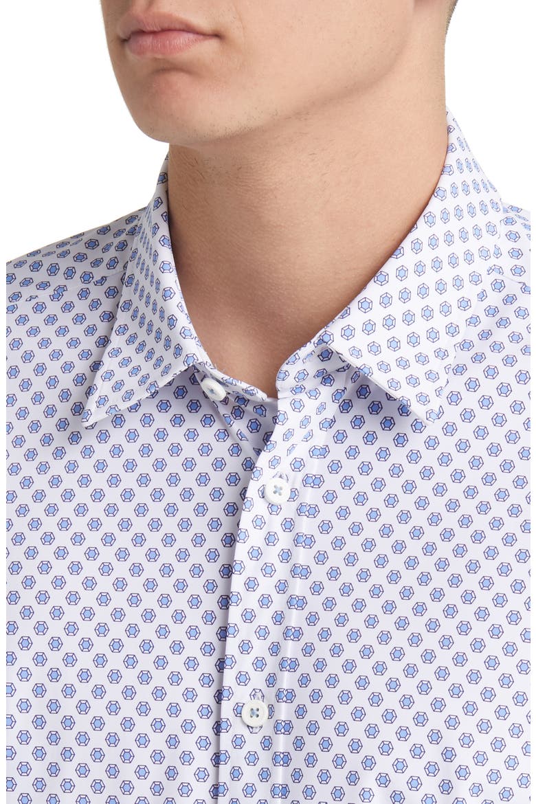 Liam Regular Fit Geometric Print Button-Up Shirt, Alternate, color, LT PAST/BU