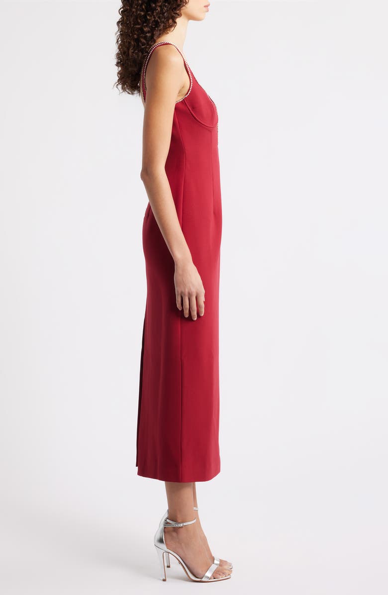 Bardot Brooklyn Diamante Sleeveless Sheath Dress, Alternate, color, Burgundy