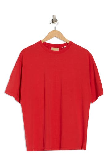 Jjxx Andrea Wash Loose Organic Cotton T-shirt In Red