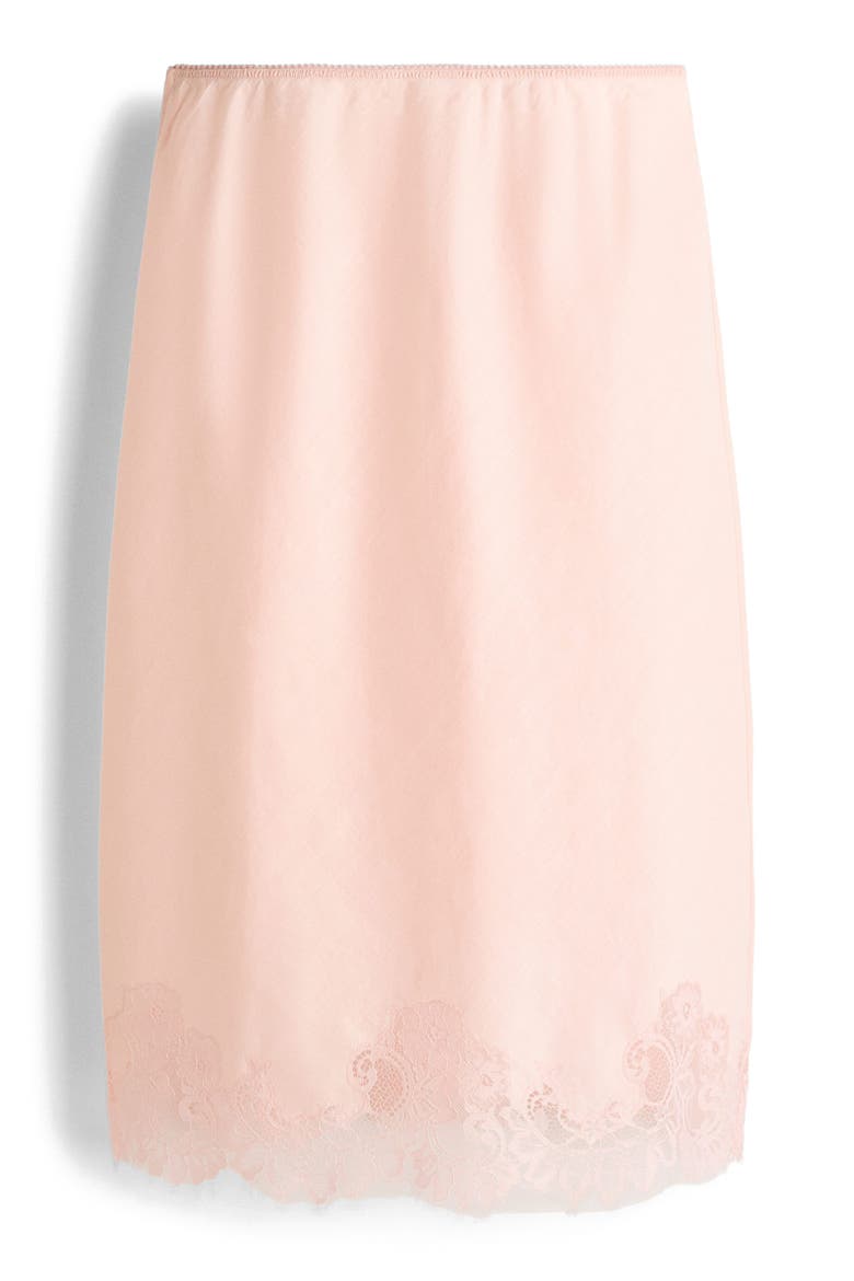 Lace-trimmed Ramie Skirt, Main, color, Light pink