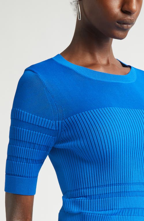Ramy Brook Torin Short Sleeve Knit Top In Blue