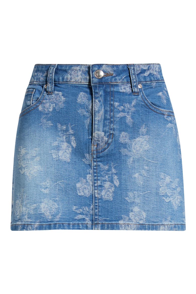 Rose Jacquard Miniskirt, Alternate, color, INDIGO