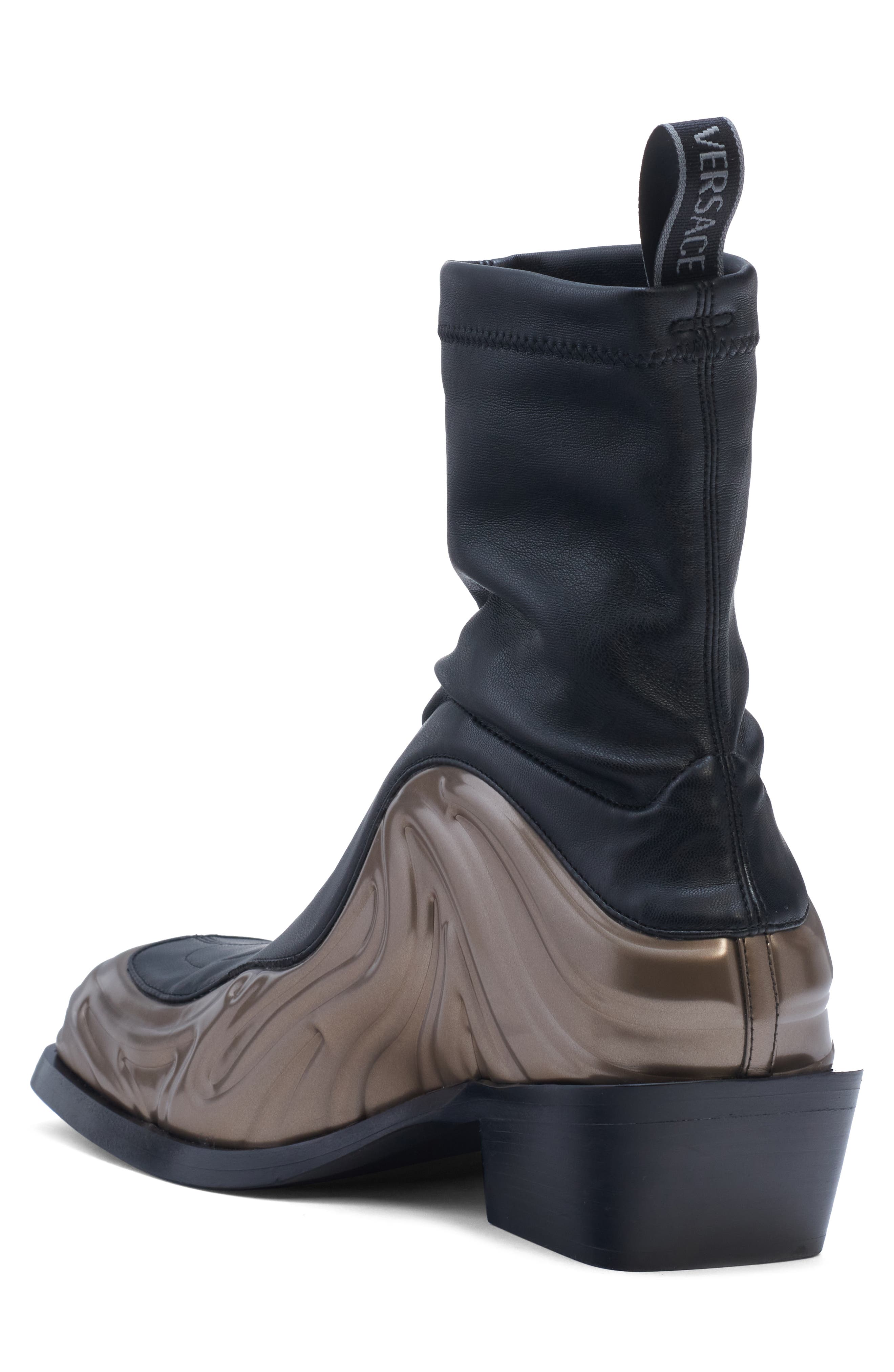Versace Molded Foam Square Toe Boot, Alternate, color, 