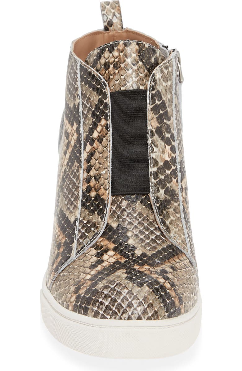 Linea Paolo Felicia III Wedge Sneaker, Alternate, color, White/ Black/ Brown Leather