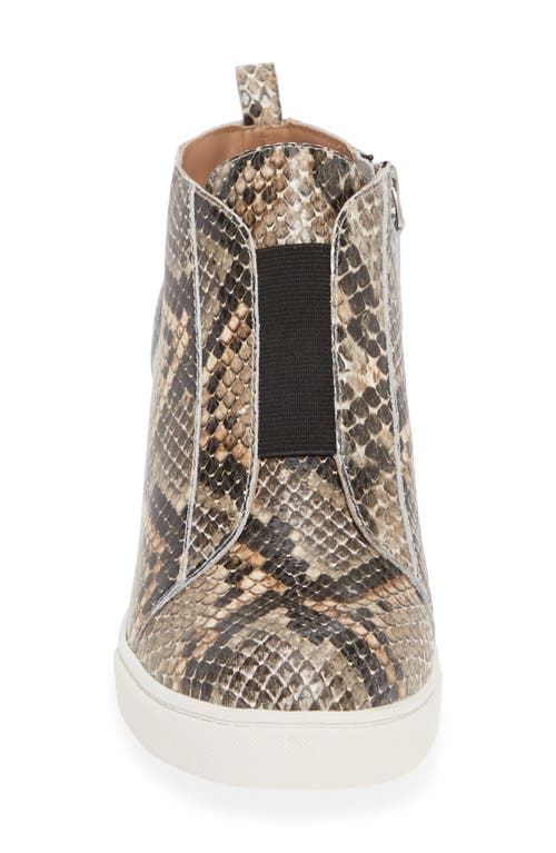 Linea Paolo Felicia Iii Wedge Sneaker In White/black/brown Leather