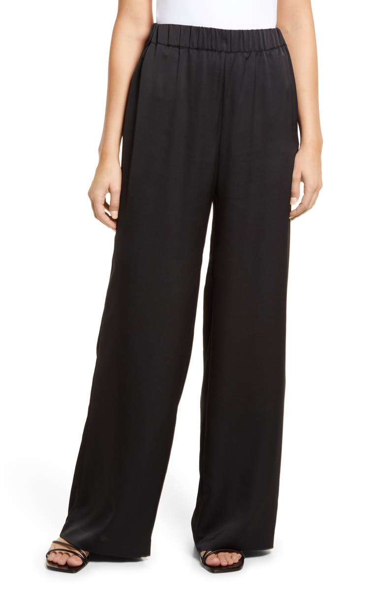 Nordstrom Drape Satin Palazzo Pants, Main, color, 