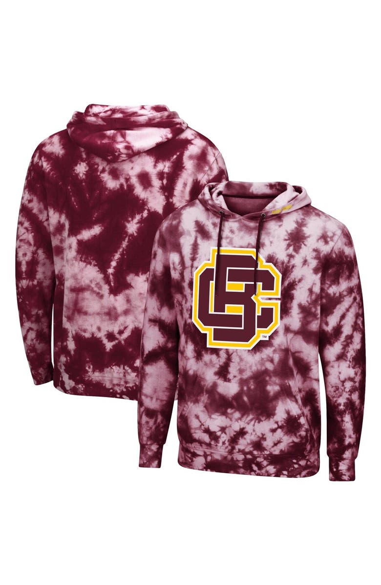 COLOSSEUM Men's Colosseum Maroon Bethune-Cookman Wildcats Tie-Dye Pullover Hoodie, Main, color, 