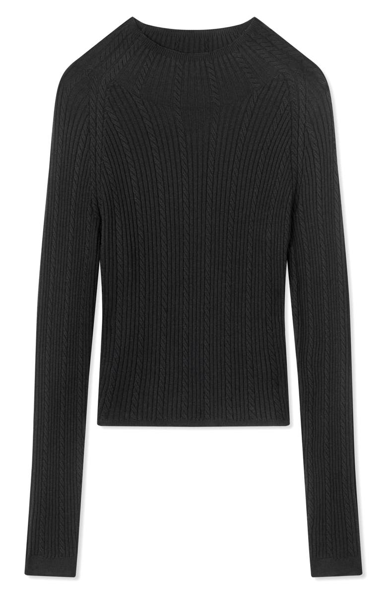 LK Bennett West Cable Stitch Turtleneck Sweater, Alternate, color, 