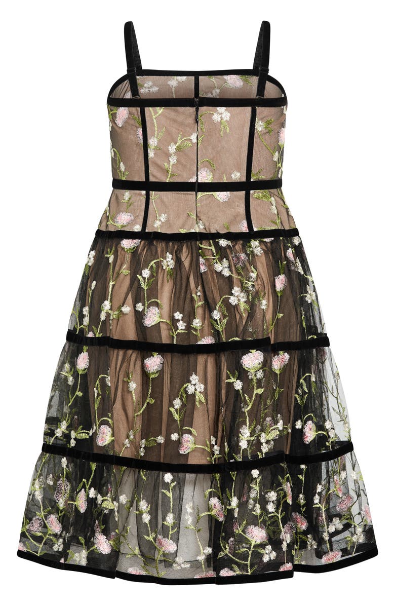 City Chic Splendour Floral Embroidery A-Line Dress, Alternate, color, Splendour