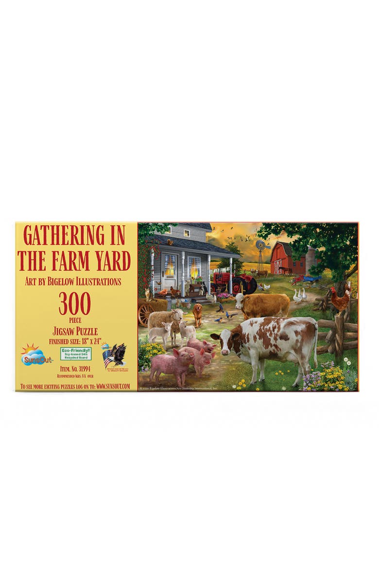 Gathering in the Farm Yard 300 piece Jigsaw Puzzle for Adults, Alternate, color, Multicolor