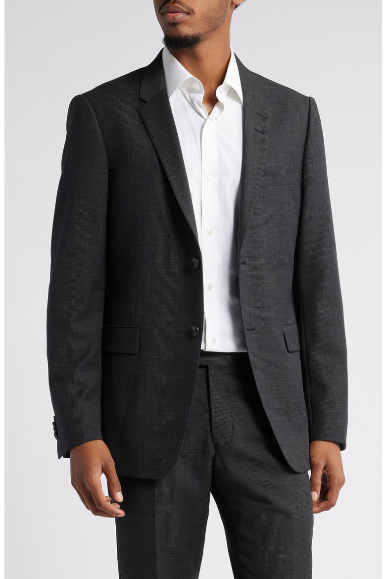 Jerrett Slim Fit Recycled Polyester & Wool Blend Sport Coat, Main, color, CHARCOAL
