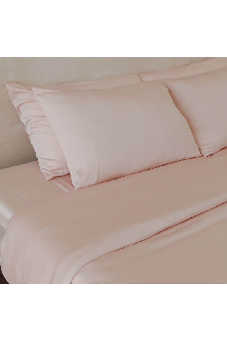 Organic Natural Sateen Bed Sheet Set, Main, color, Blush