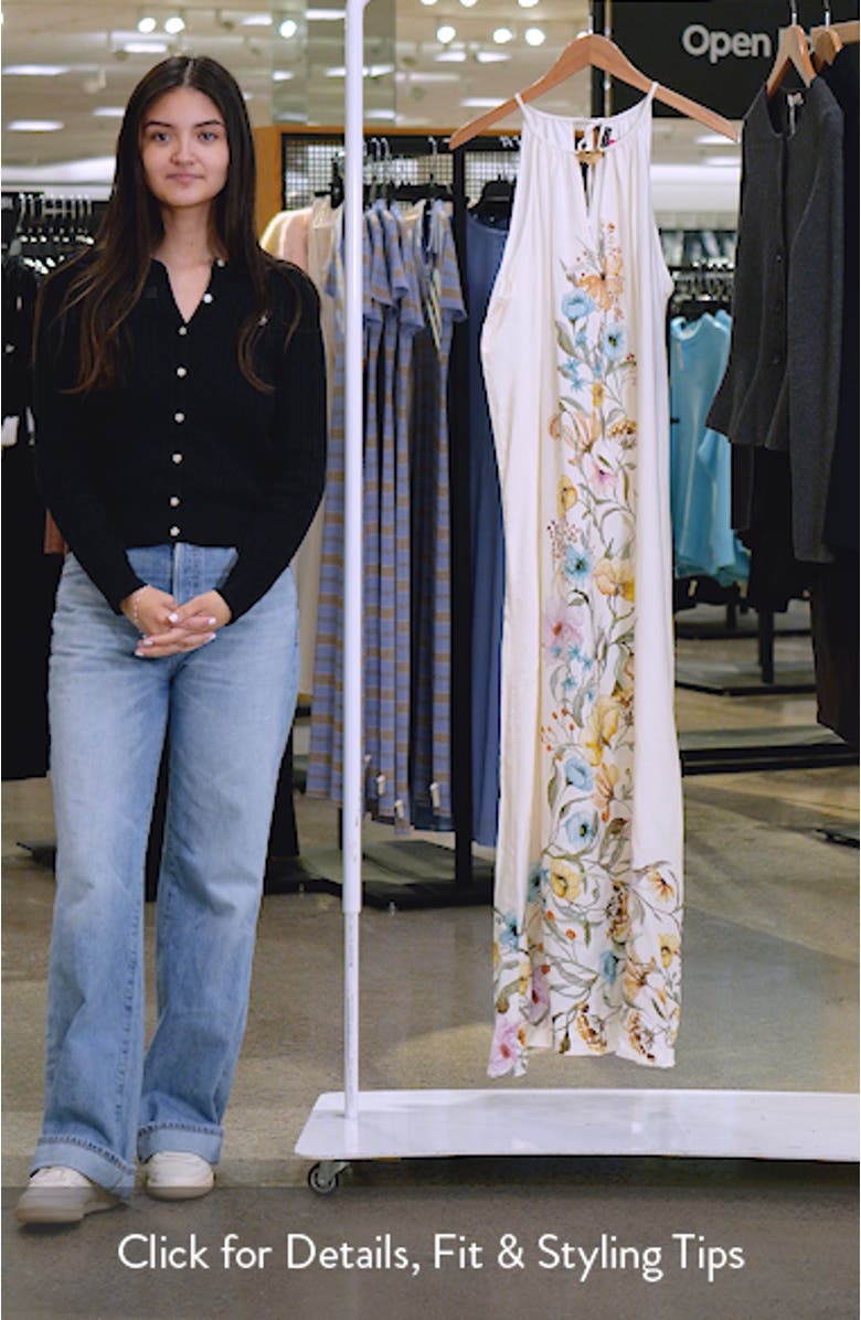 Floral Print Sleeveless Maxi Dress, sales video thumbnail