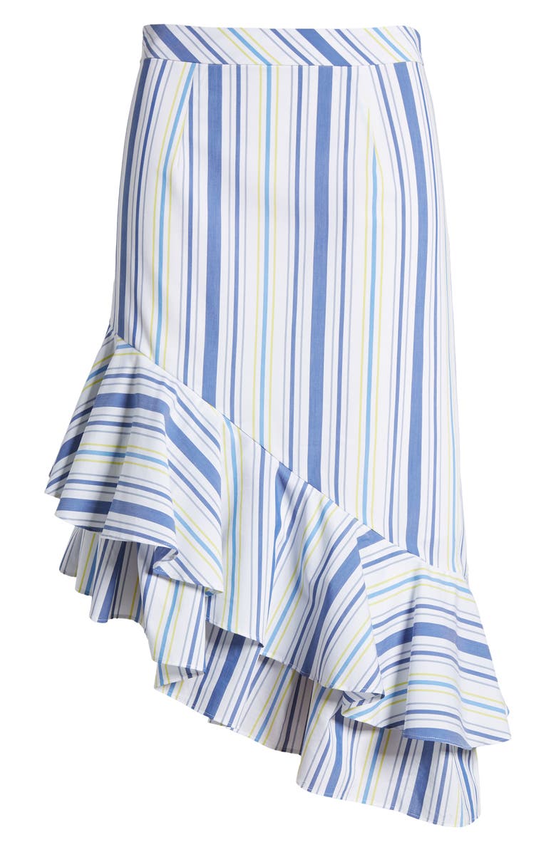 Halogen<sup>®</sup> Ruffle Hem Stripe Skirt, Alternate, color,