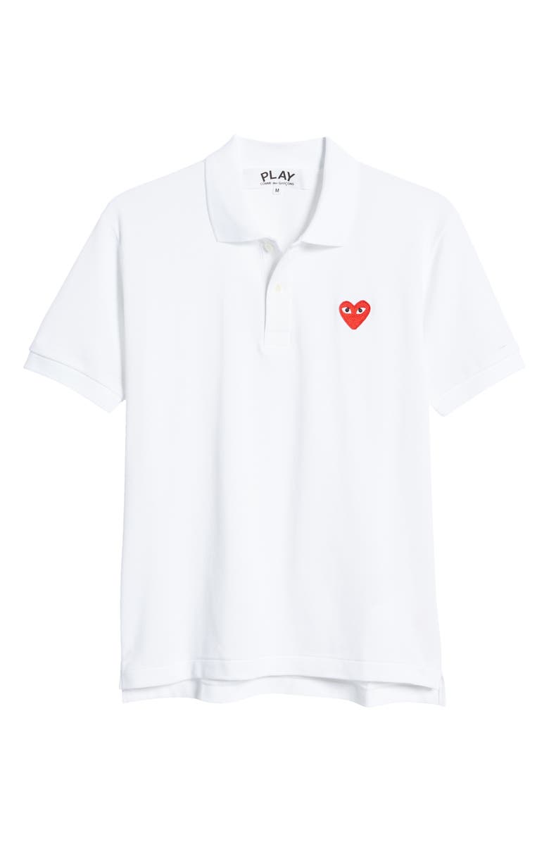 Comme des Garçons PLAY Heart Logo Slim Fit Polo, Alternate, color,