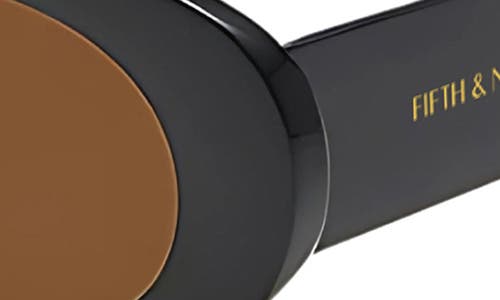Fifth & Ninth Vivi 50mm Polarized Oval Sunglasses In Black/brown