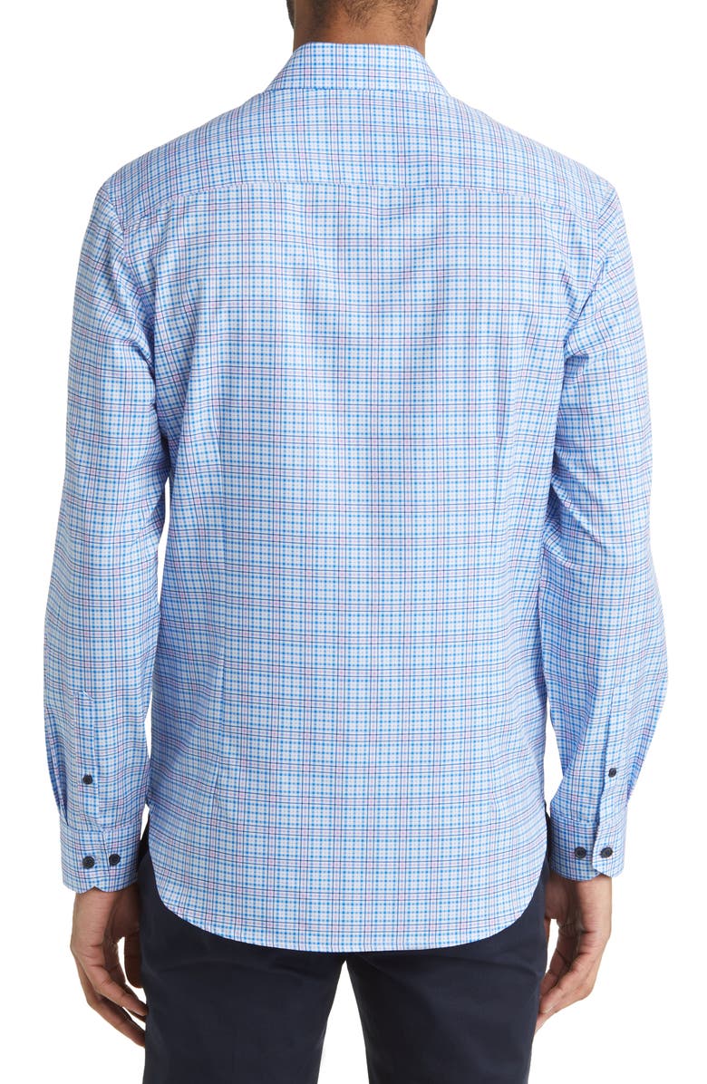 W.R.K Slim Fit Check Stretch Dress Shirt, Alternate, color, Blue/ Pink
