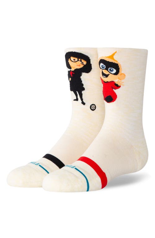 Stance Kids' Jack Jack & Cookie Cotton Blend Crew Socks in Canvas 