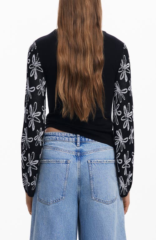 Desigual Chic High Neck Sweater With Contrast Details In Black