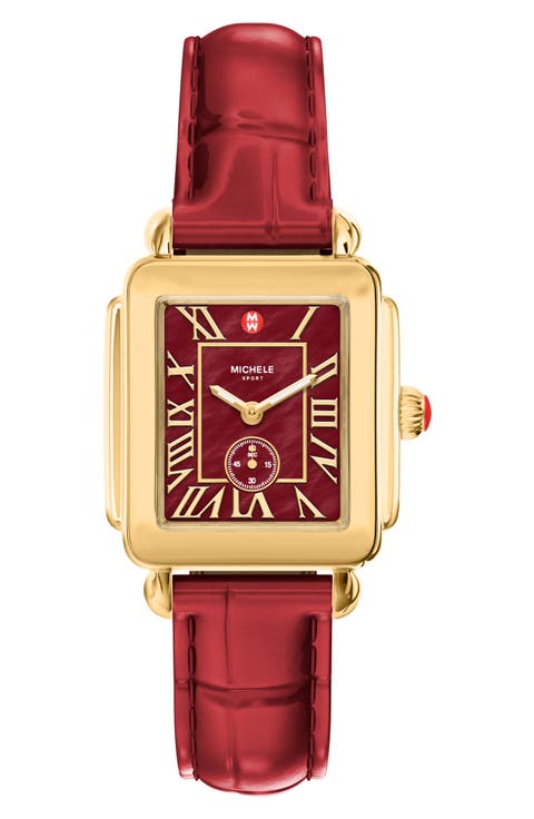 Deco Sport Mid Leather Strap Watch, 29mm x 31mm