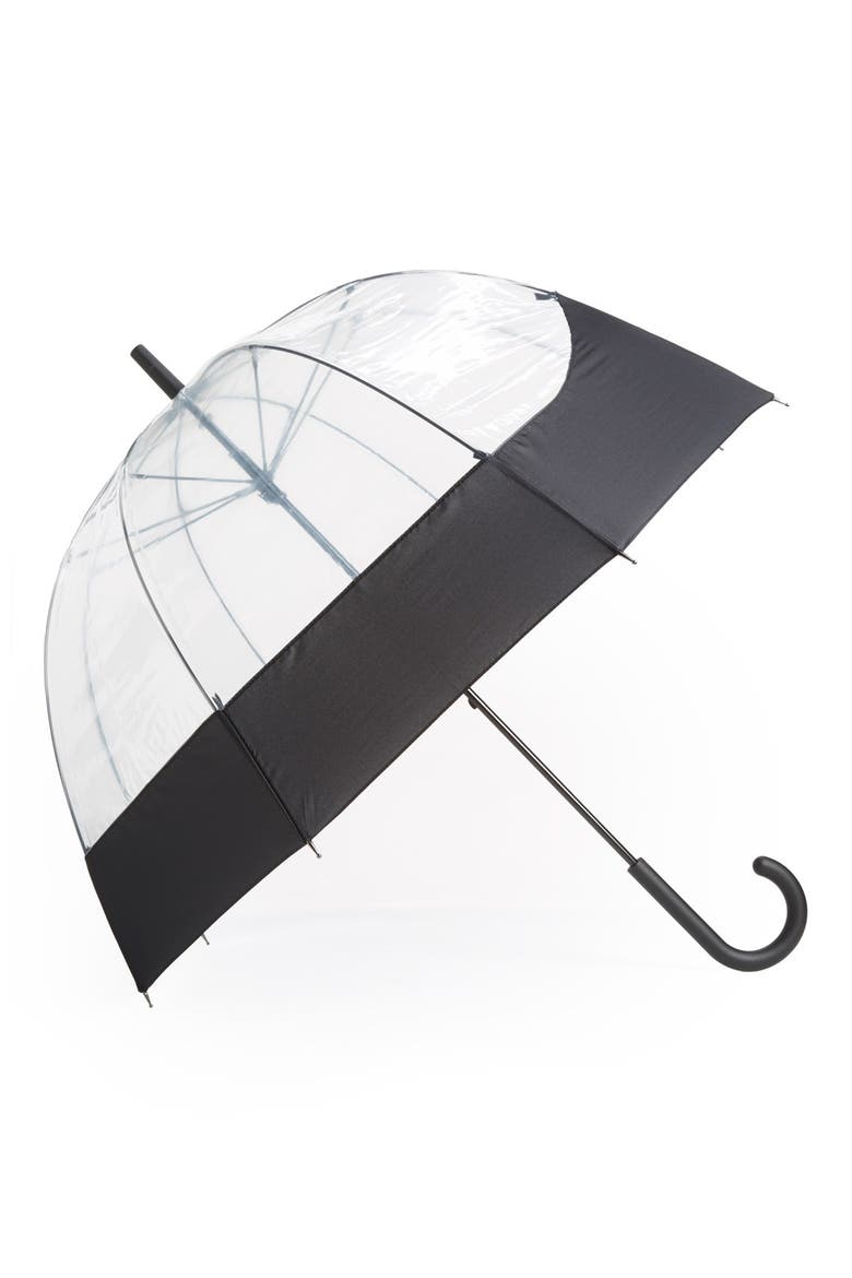 'Moustache' Bubble Umbrella, Main, color, BLACK