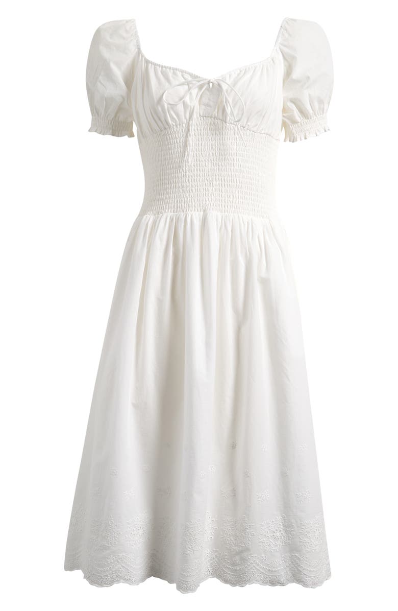 WAYF x Hannah Lovey Porter Dahlia Eyelet Detail Cotton Dress, Alternate, color, 