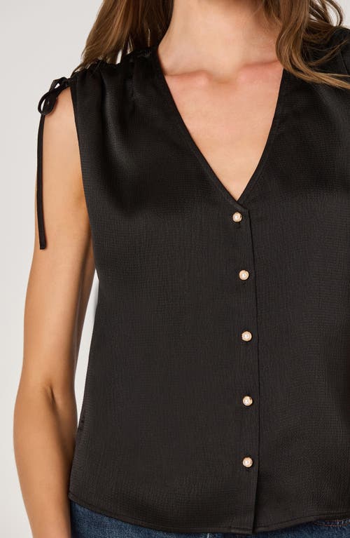 Astr The Label Gathered Tie Shoulder Top In Black