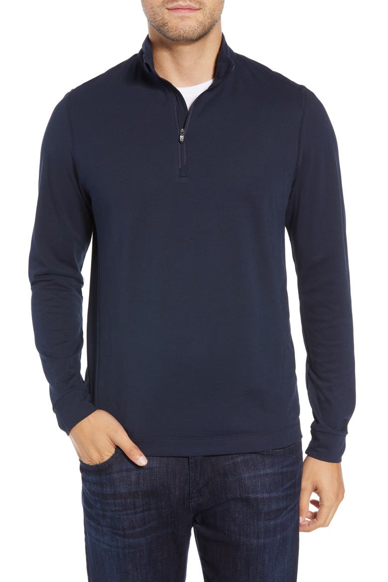 Advantage Regular Fit DryTec Mock Neck Pullover, Main, color, LIBERTY NAVY
