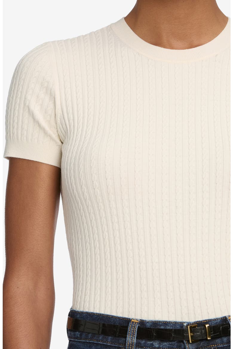 The Fine Cable Knit Top, Alternate, color, CREAM