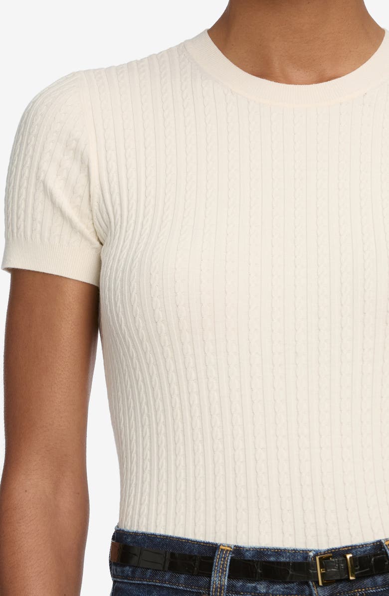 FRAME The Fine Cable Knit Top, Alternate, color, Cream