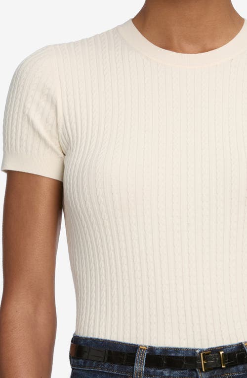 Frame The Fine Cable Knit Top In White