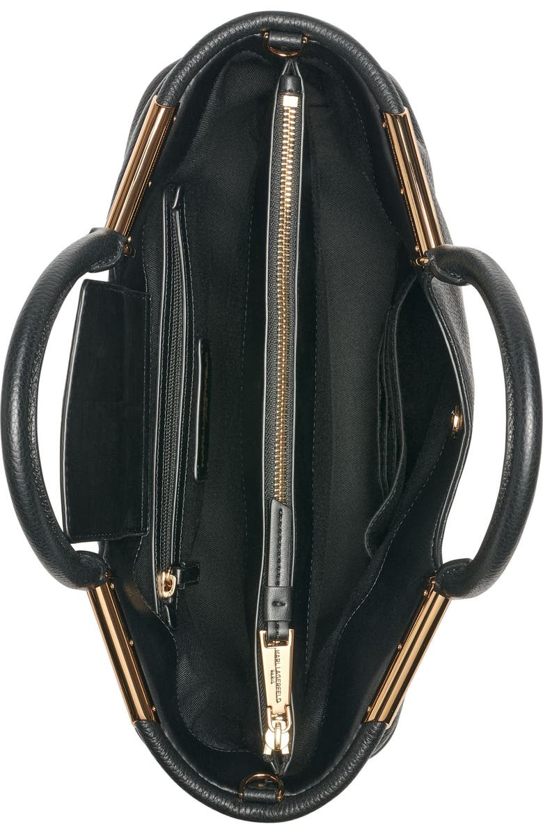 KARL LAGERFELD PARIS Valerie Satchel, Alternate, color, Black/Gold