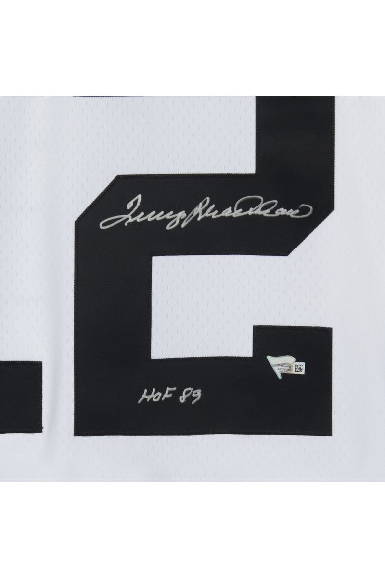 Terry Bradshaw Pittsburgh Steelers Autographed White Mitchell & Ness Replica Jersey with "HOF 89" Inscription, Alternate, color, White