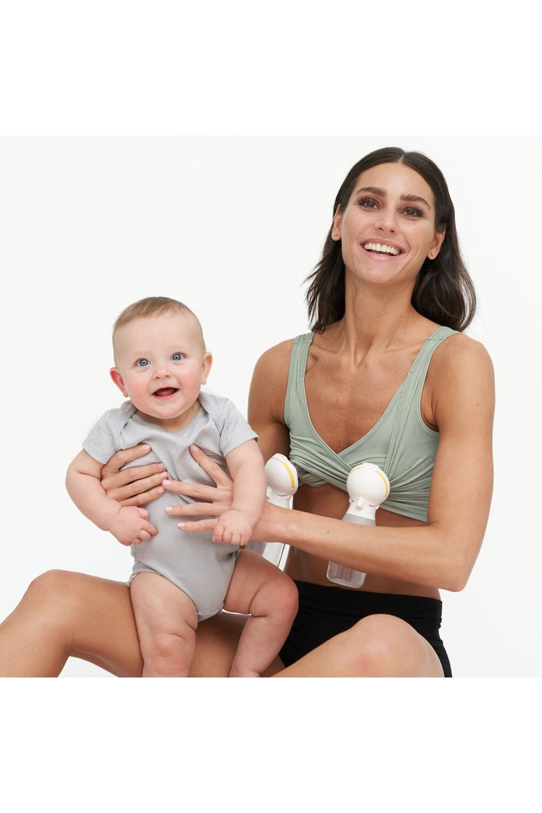 X Maternity, Nursing + Hands - Free Pumping Bra, Alternate, color, Sage