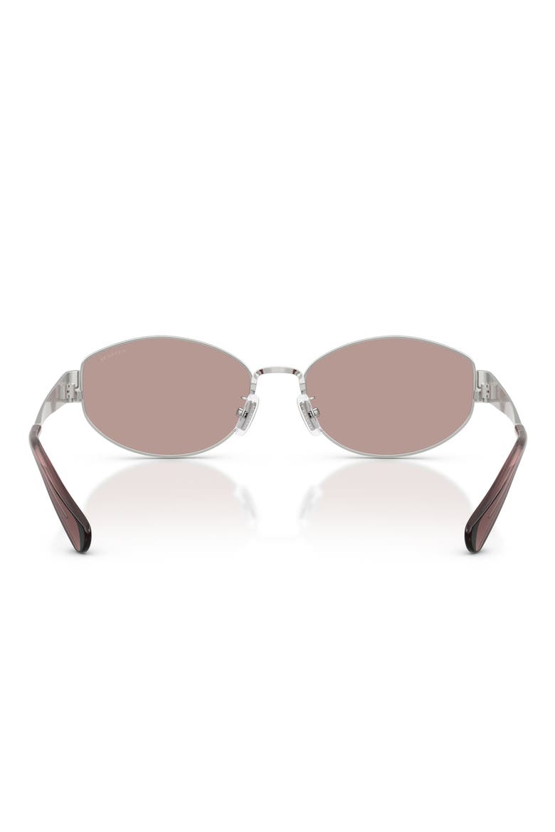 57mm Irregular Sunglasses, Alternate, color, SHINY SILVER / PURPLE SOLID