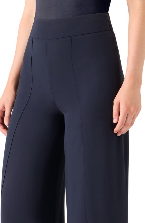 Akris Fellia Slit Wide Leg Pants In Blue