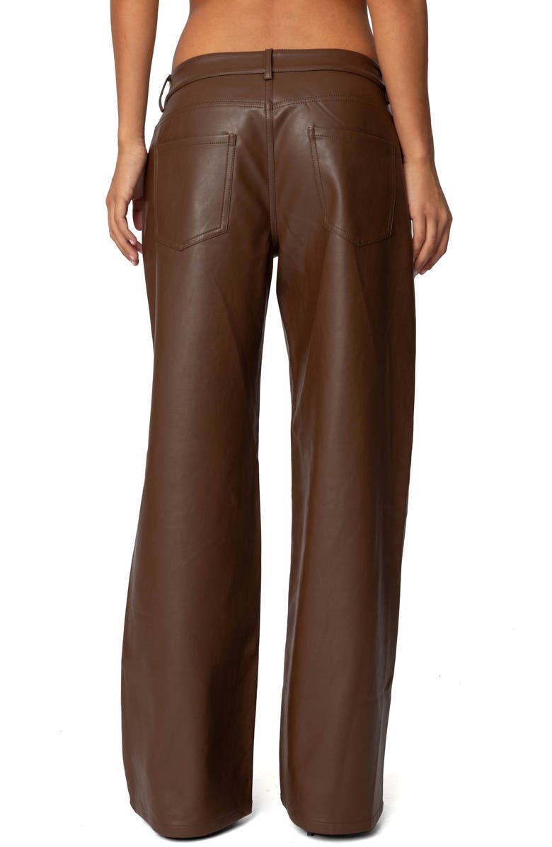 EDIKTED Tatiana Low Rise Wide Leg Faux Leather Pants, Alternate, color, 