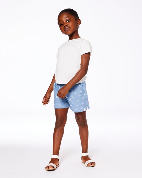 Deux Par Deux Girl's Crinkle Short Sleeve Top White In White