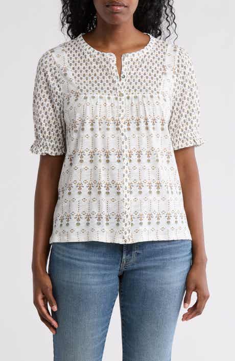 Lucky Brand Patterned Button-Up T-Shirt
