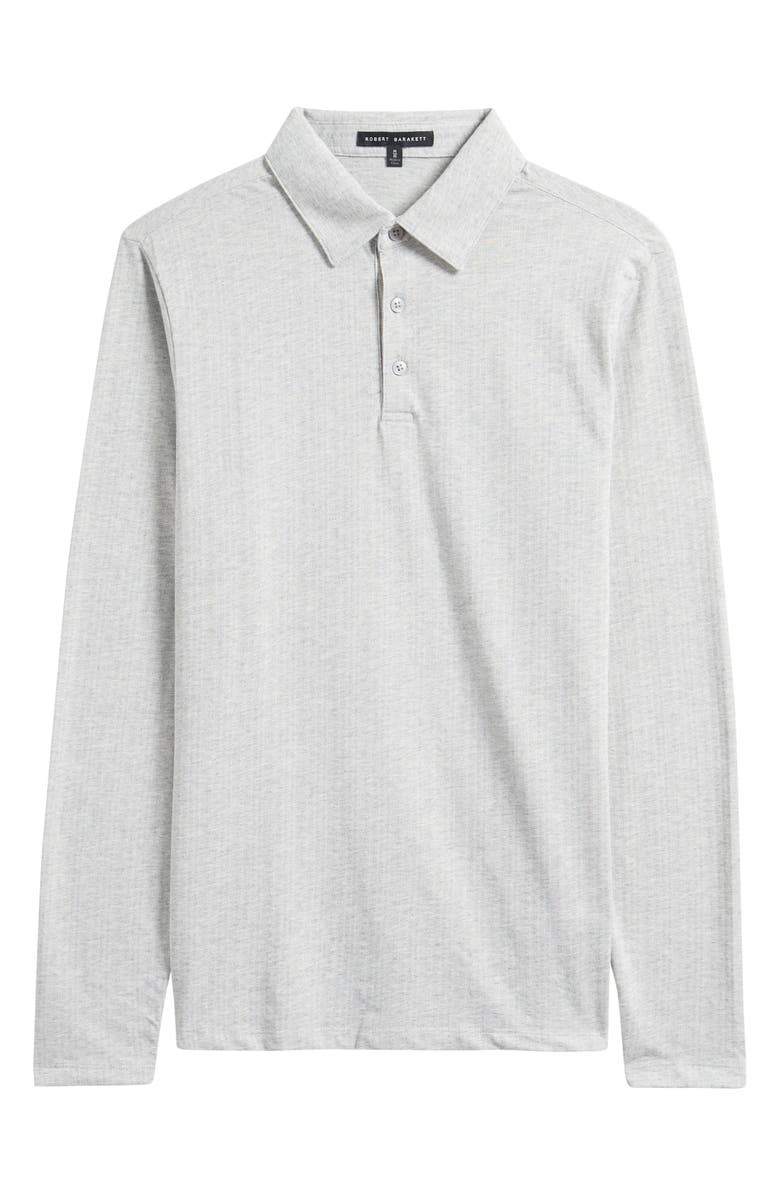 Robert Barakett Monolif Stripe Long Sleeve Polo, Alternate, color, Light Grey